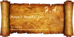 Havel Angéla névjegykártya